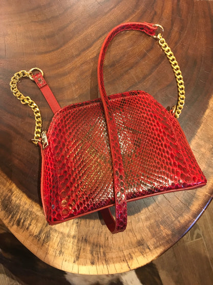 TESTALEONE Luxury Crossbody Bag. Cognac python