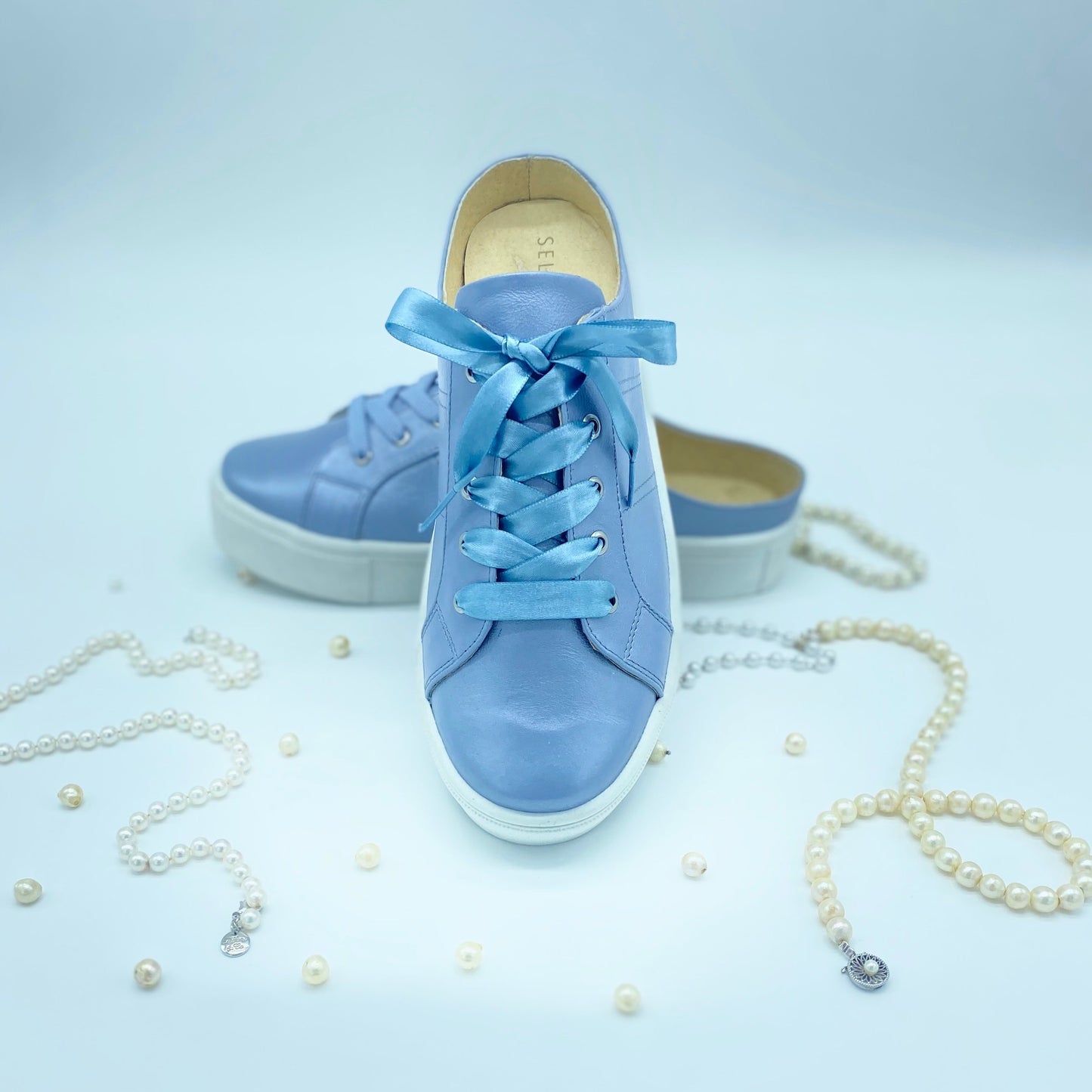 TESTALEONE MULE sneakers. Blue pearl