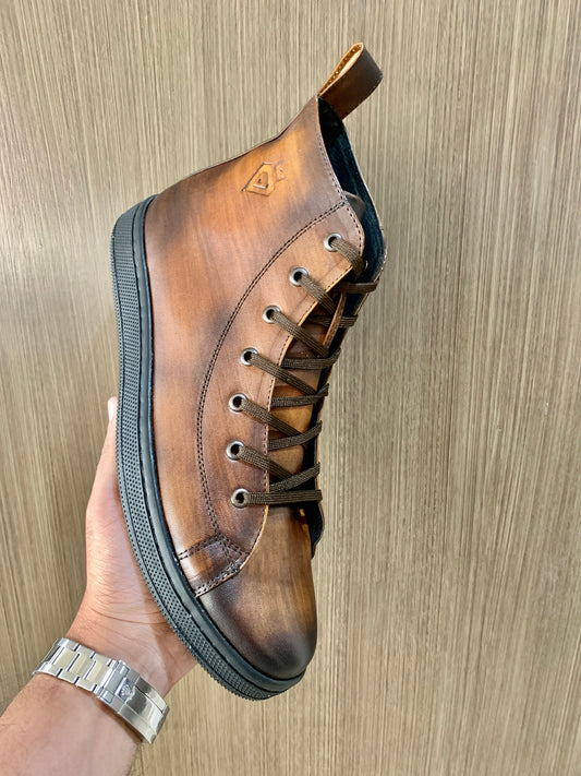 HIGH TOP SMOKE DONATTO brown sneaker